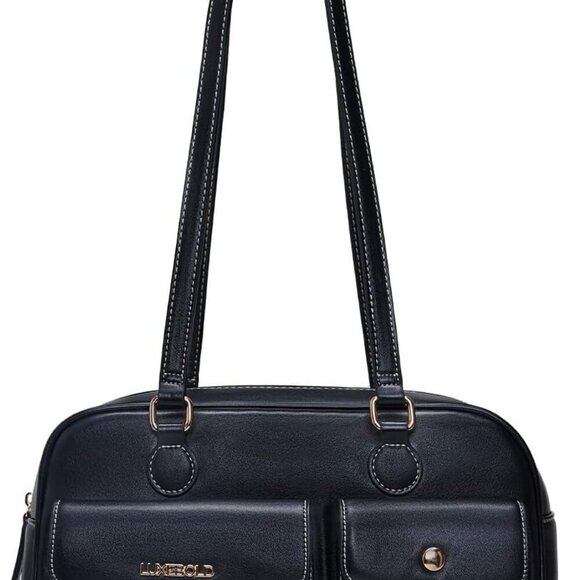 Chic and Functional Black Hobo Purse - Vegan Leather with Organized Pockets - Picture 1 of 6